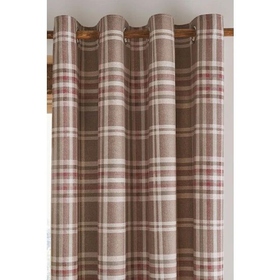 Catherine Lansfield Natural Tweed Woven Check Curtains 2 Catherine Lansfield Natural Tweed Woven Check Curtains - Image 2