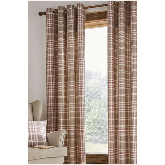 Catherine Lansfield Natural Tweed Woven Check Curtains 4 Catherine Lansfield Natural Tweed Woven Check Curtains - Image 4
