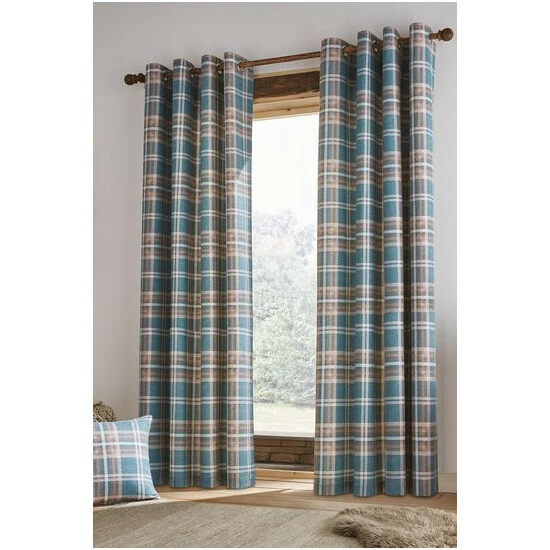 Catherine Lansfield Natural Tweed Woven Check Curtains 5 Catherine Lansfield Natural Tweed Woven Check Curtains - Image 5