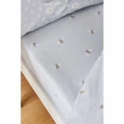 Catherine Lansfield Grey Bee Happy Fitted Sheet