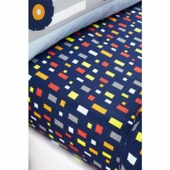 Catherine Lansfield Blue Kids Construction Easy Care Fitted Sheet