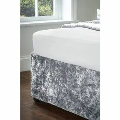 Alternative view of Catherine Lansfield Silver Crushed Velvet Divan Base Sheet