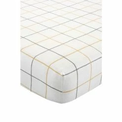 Alternative view of Catherine Lansfield Yellow Brushed Check Reversible Fitted Sheet
