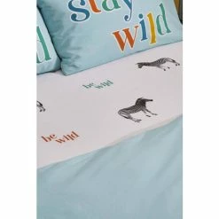 Catherine Lansfield White Stay Wild Zebra Fitted Sheet