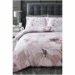 Catherine Lansfield Blush Pink Dramatic Floral Duvet Cover And Pillowcase Set