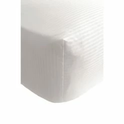 Catherine Lansfield White Satin Stripe Fitted Sheet