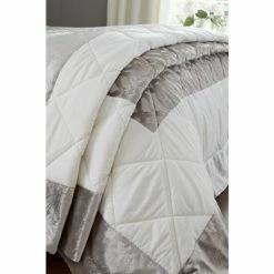 Catherine Lansfield Natural Lattice Cut Velvet Bedspread