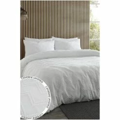 Catherine Lansfield White Chevron Clipped Jacquard Duvet Cover And Pillowcase Set -Catherine Lansfield Shop unnamed file 257