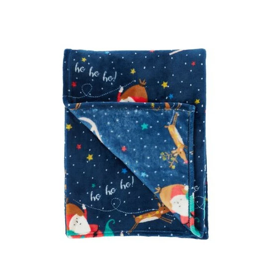 Catherine Lansfield Blue Santa's Christmas Wonderland Warm And Cosy Fleece Throw 5 Catherine Lansfield Blue Santa's Christmas Wonderland Warm And Cosy Fleece Throw - Image 5