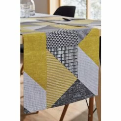 Catherine Lansfield Yellow Larsson Geo Table Runner