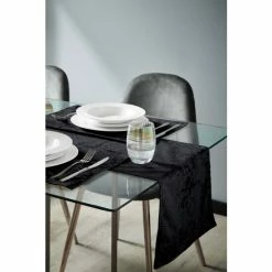 Alternative view of Catherine Lansfield Black Crushed Velvet Table Runner