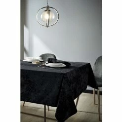 Catherine Lansfield Black Crushed Velvet Table Cloth