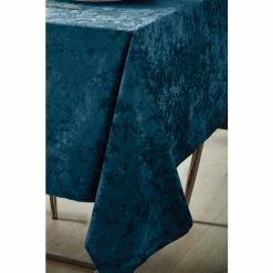 Catherine Lansfield Teal Blue Crushed Velvet Table Cloth