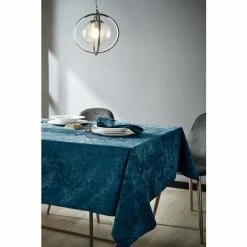 Alternative view of Catherine Lansfield Teal Blue Crushed Velvet Table Cloth