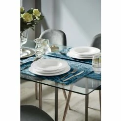 Catherine Lansfield Set Of 2 Teal Blue Crushed Velvet Placemats