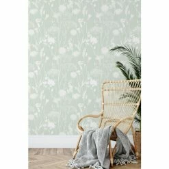 Catherine Lansfield Green Meadowsweet Wallpaper