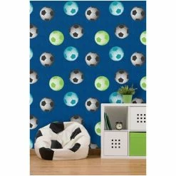 Catherine Lansfield Blue Football Wallpaper -Catherine Lansfield Shop unnamed file 2895