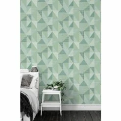 Catherine Lansfield Green Larsson Geo Wallpaper