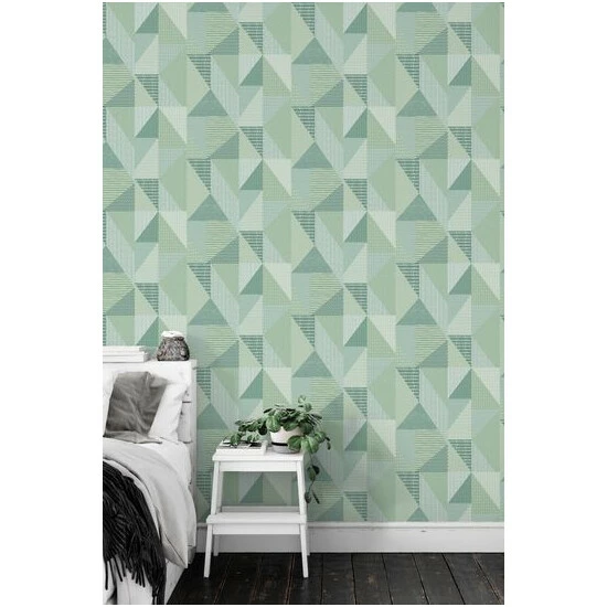 Catherine Lansfield Green Larsson Geo Wallpaper 5 Catherine Lansfield Green Larsson Geo Wallpaper - Image 5