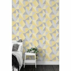 Catherine Lansfield Yellow Larsson Geo Wallpaper Wallpaper -Catherine Lansfield Shop unnamed file 2917