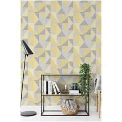 Catherine Lansfield Yellow Larsson Geo Wallpaper Wallpaper -Catherine Lansfield Shop unnamed file 2919
