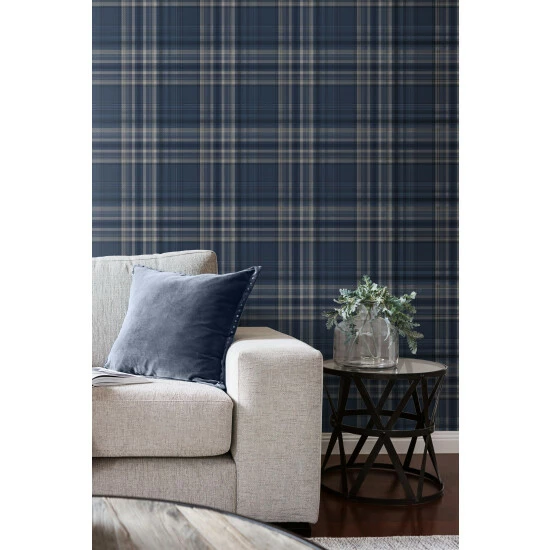 Catherine Lansfield Blue Kelso Check Wallpaper Wallpaper 4 Catherine Lansfield Blue Kelso Check Wallpaper Wallpaper - Image 4