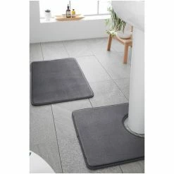 Catherine Lansfield Grey Anti-Bacterial Memory Foam Bath Mat And Pedestal Mat -Catherine Lansfield Shop unnamed file 2993