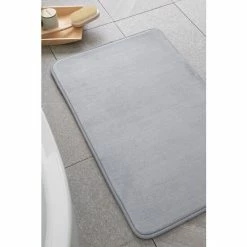 Catherine Lansfield Silver Anti-Bacterial Memory Foam Bath Mat