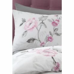 Alternative view of Catherine Lansfield Pink/Grey Floral Trail Duvet Cover And Pillowcase Set