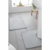 Catherine Lansfield Silver AntiBacterial Memory Foam Bath Mat And Pedestal Mat