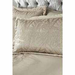 Catherine Lansfield Set Of 2 Champagne Gold Velvet Sparkle Pillowshams