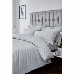 Catherine Lansfield Set Of 2 Grey Satin Stripe Pillowcases