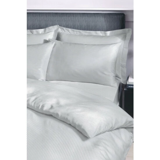 Catherine Lansfield Set Of 2 Grey Satin Stripe Pillowcases 2 Catherine Lansfield Set Of 2 Grey Satin Stripe Pillowcases - Image 2
