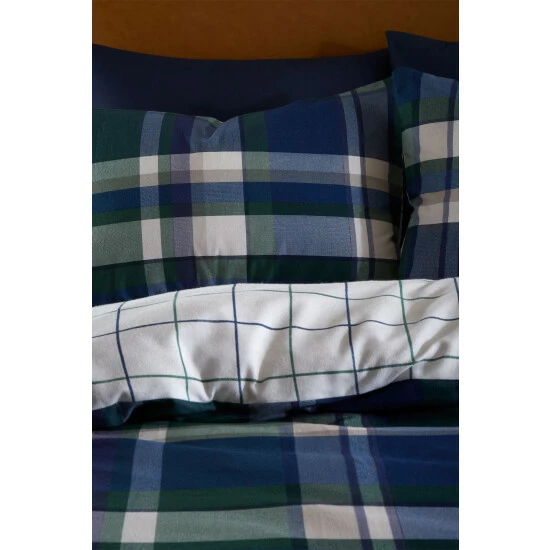 Catherine Lansfield Blue Brushed Check Pillowcases Set Of 2 1 Catherine Lansfield Blue Brushed Check Pillowcases Set Of 2