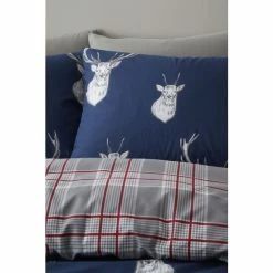 Catherine Lansfield Blue Stag Check Reversible Duvet Cover And Pillowcase Set -Catherine Lansfield Shop unnamed file 323