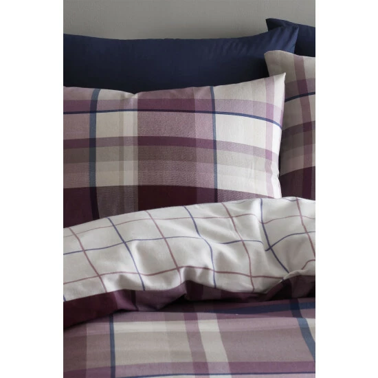 Catherine Lansfield Purple Brushed Check Pillowcases Set Of 2 1 Catherine Lansfield Purple Brushed Check Pillowcases Set Of 2