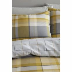 Catherine Lansfield Yellow Brushed Check Pillowcases Set Of 2