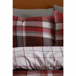 Catherine Lansfield Red Brushed Check Pillowcases Set Of 2