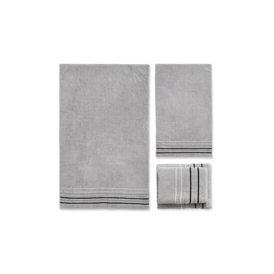 Catherine Lansfield 4 Piece Grey Java Stripe Cotton Towel Bale 4 Catherine Lansfield 4 Piece Grey Java Stripe Cotton Towel Bale - Image 4