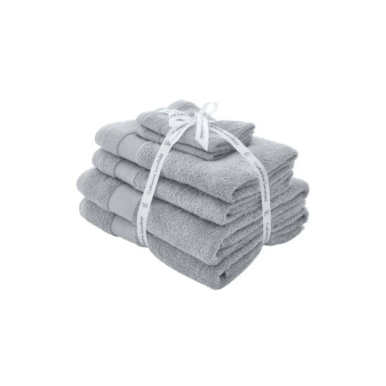 Catherine Lansfield 6 Piece Silver Anti-Bacterial Cotton Towel Bale 1 Catherine Lansfield 6 Piece Silver Anti-Bacterial Cotton Towel Bale