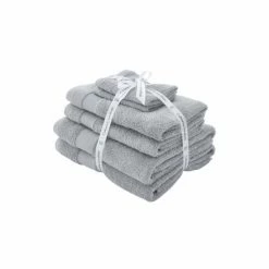 Catherine Lansfield 6 Piece Silver Anti-Bacterial Cotton Towel Bale