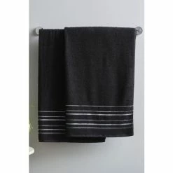 Catherine Lansfield Set Of 2 Black Towels