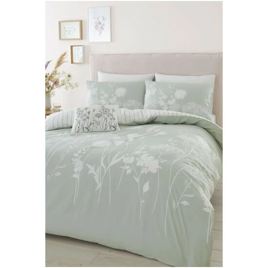Catherine Lansfield Pink/Grey Meadowsweet Duvet Cover And Pillowcase Set 4 Catherine Lansfield Pink/Grey Meadowsweet Duvet Cover And Pillowcase Set - Image 4