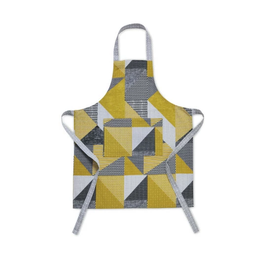 Catherine Lansfield Yellow Larsson Geo Apron 2 Catherine Lansfield Yellow Larsson Geo Apron - Image 2