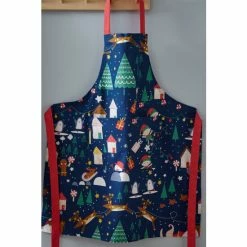 Catherine Lansfield Blue Santa's Christmas Wonderland Cotton Apron