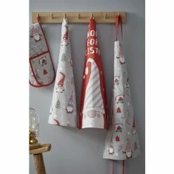 Alternative view of Catherine Lansfield Red Christmas Gnomes Cotton Apron