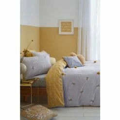 Catherine Lansfield Yellow Sweet As Can Bee Pom Pom Duvet Cover And Pillowcase Set