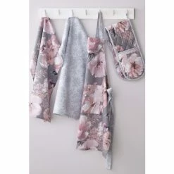 Catherine Lansfield Grey Dramatic Grey Floral Apron