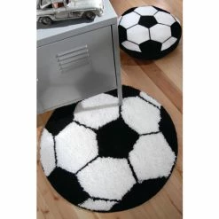 Catherine Lansfield White Football Shaped Rug