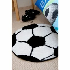 Alternative view of Catherine Lansfield White Football Shaped Rug